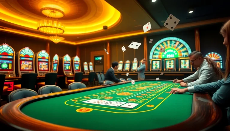 Engaging players enjoying the k9k9 game at a vibrant casino table atmosphere.