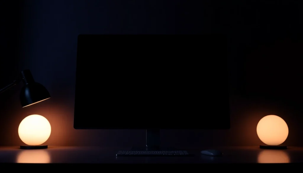 Display of pantalla negra on a sleek computer screen, emphasizing focus and clarity.