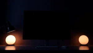 Display of pantalla negra on a sleek computer screen, emphasizing focus and clarity.