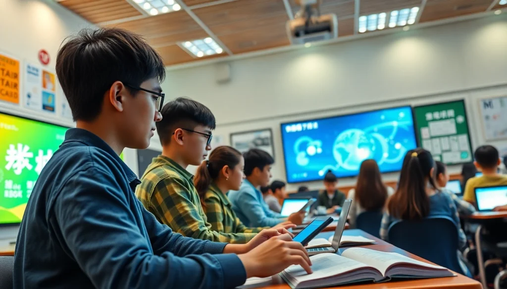 Engaging digital learning experience with 有道 in a modern classroom.