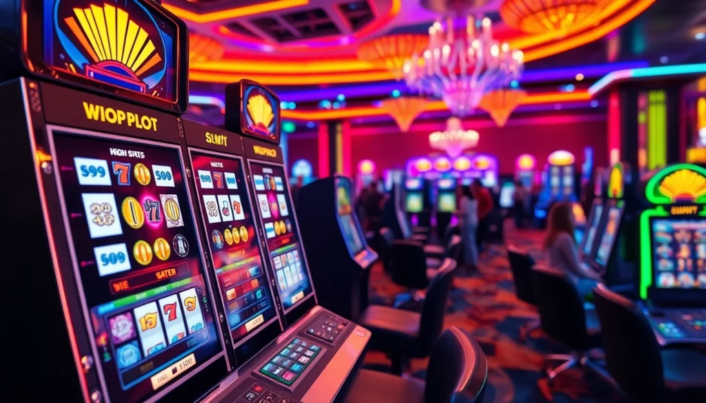 Menangkan slot depo 1k dengan suasana kasino yang penuh energi dan mesin slot modern.