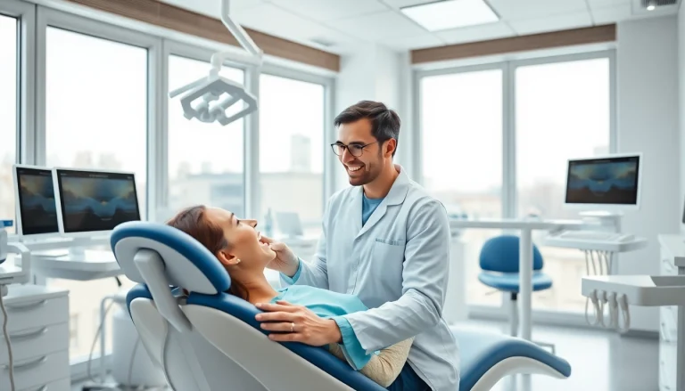 DPEARL 口コミ: patient consultation in a modern dental clinic with advanced equipment