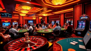 Experience the thrill with link alternatif sbobet at a vibrant casino table filled with gamblers.