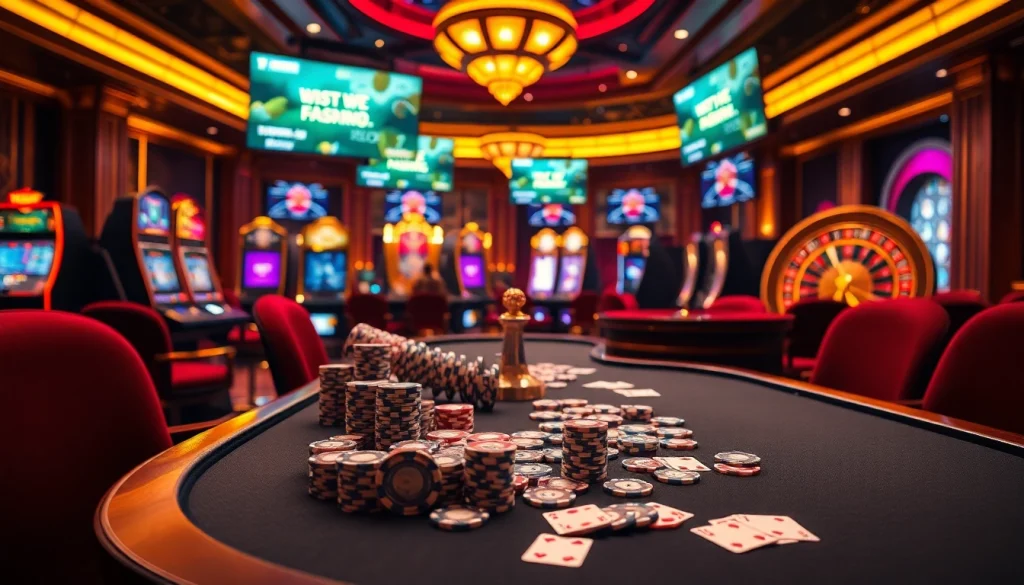 Experience the thrill of online gambling with www.kjc.global casino visuals showcasing vibrant poker actions.