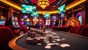 Experience the thrill of online gambling with www.kjc.global casino visuals showcasing vibrant poker actions.