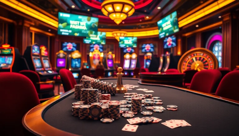 Experience the thrill of online gambling with www.kjc.global casino visuals showcasing vibrant poker actions.