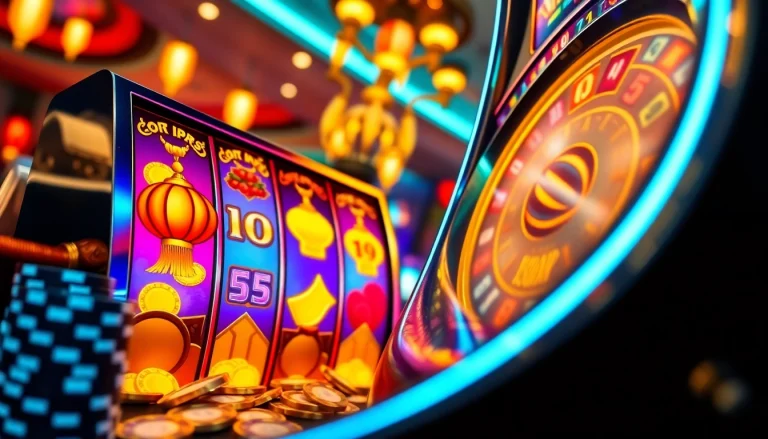 Maksimalkan peluang Anda dengan slot deposit 1K yang menampilkan mesin slot berwarna-warni dan elemen kasino yang menarik.