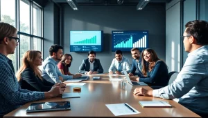 Illustration of business growth insights with diverse team collaborating effectively.