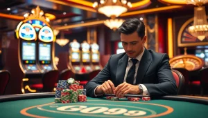 Experience excitement at the GO99 poker table with stacked chips and casino ambiance.