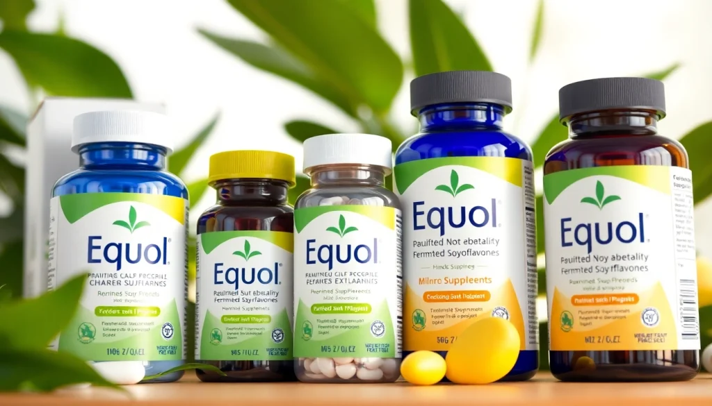 エクオール　サプリ　ランキングの視覚的表現: 健康的な環境でさまざまなエクオールサプリを紹介