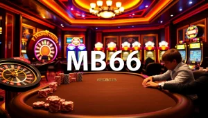 Experience thrilling gameplay at MB66 casino with vibrant slot machines and elegant poker tables.