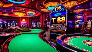 Engaging players with the TT88 slot machine amidst a vibrant casino atmosphere.
