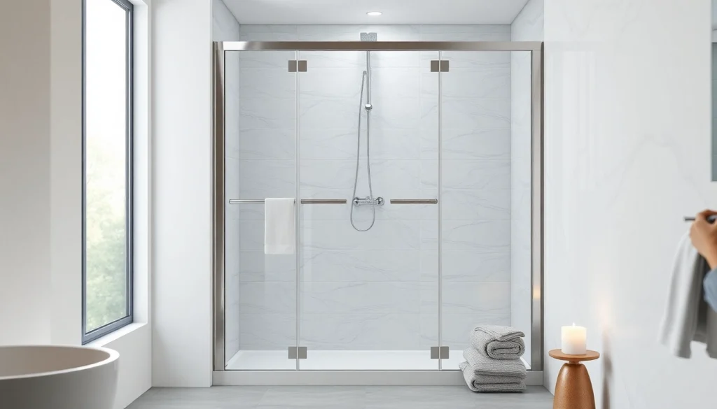 Duschkabine 90x90 in eleganter Badumgebung mit modernen akzenten und sanftem Licht