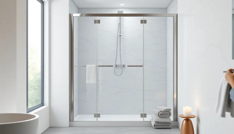 Duschkabine 90x90 in eleganter Badumgebung mit modernen akzenten und sanftem Licht