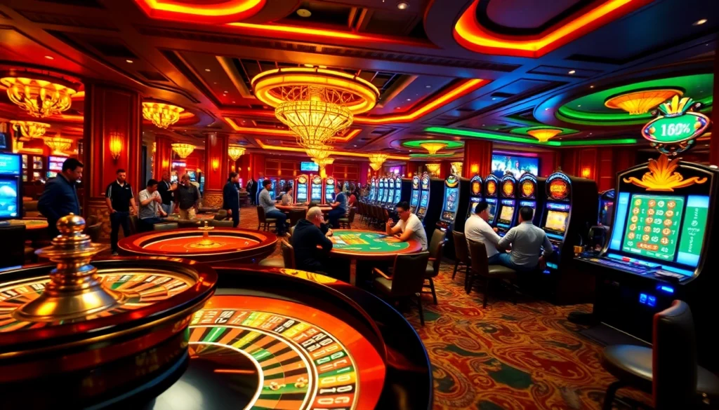 Enjoying games at https://www.6rwin55.com/ with vibrant casino elements and thrilling atmosphere.