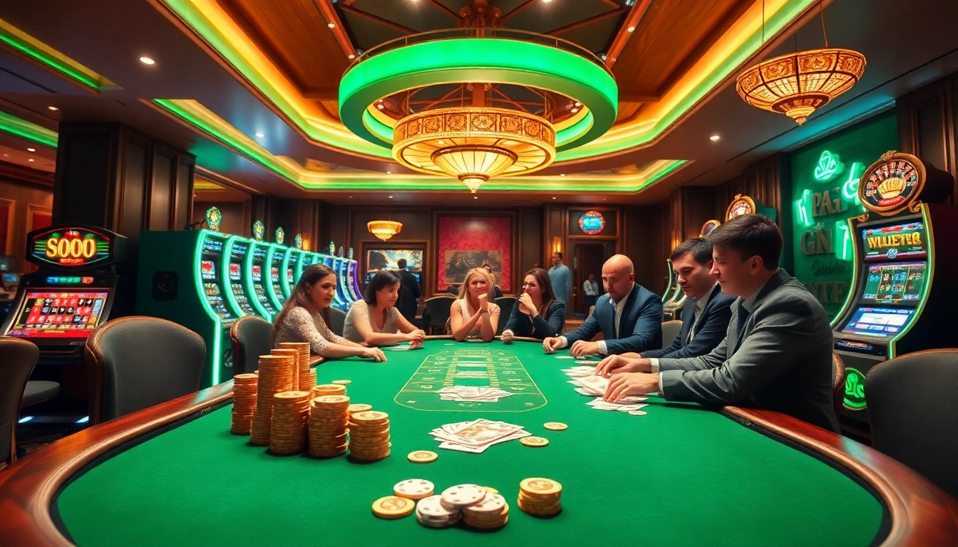 Experience lively poker action featuring luxury elements at https://xx88.pizza/ casino scene with players and vibrant ambiance.