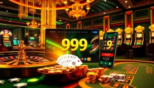 A thrilling scene showcasing 99ok's online gambling experience with vibrant casino elements and exciting gameplay.