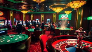GO88 gaming excitement captured at a vibrant casino with players engaged