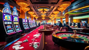 Experience vibrant casino excitement at Five88.foo with bright slot machines and dynamic poker tables.