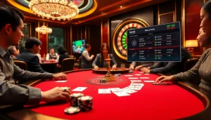 Engage in thrilling gameplay at Nhà cái MV66 featuring a vibrant poker table and strategic betting environment.