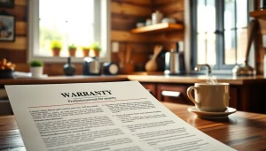 What do customers say about Pretzel warranty depicted in a cozy kitchen with a warranty document and coffee.