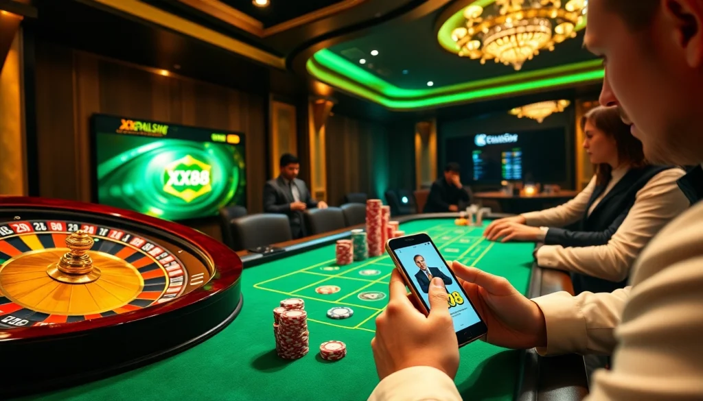 Experience the thrilling game action at XX88 where players engage with vibrant online casino features.