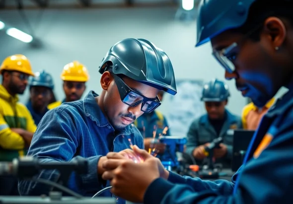 Welding training Durban with students learning hands-on skills in a safe environment.