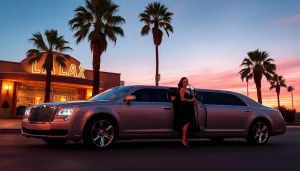 Luxurious LA Limo showcasing elegance and comfort in an upscale Los Angeles setting.