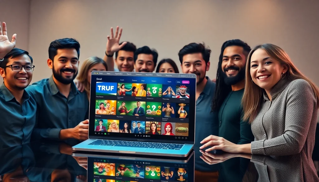 Engaging online gambling platform showcasing https://onew88.com/ with diverse players and vibrant interface.