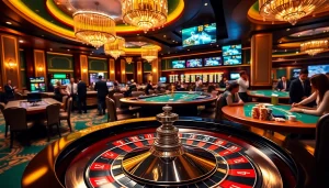 Enjoying a thrilling gaming experience at cm88.com with vibrant casino elements and poker chips.