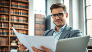 Anwalt Arbeitsrecht berät Mandanten in einem modernen Büro mit Fachliteratur