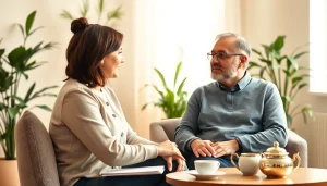 Counselling Services in a professional setting, showcasing an engaged therapist and a relaxed client.