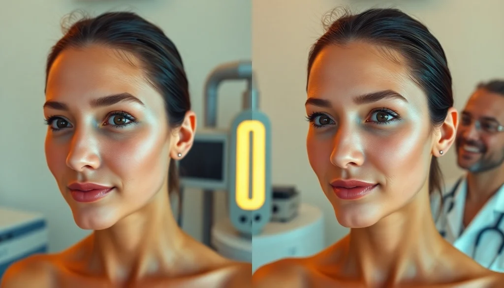 ND Yag laser before and after treatment results showing smoother skin free of hair and blemishes.