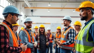 Construction safety training workshop showcasing diverse participants engaging actively.