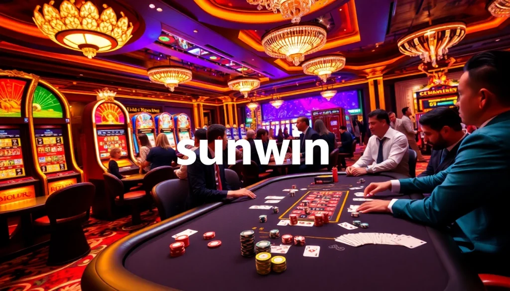 Experience the thrill of winning at sunwin casino with vibrant gaming tables and exciting action.