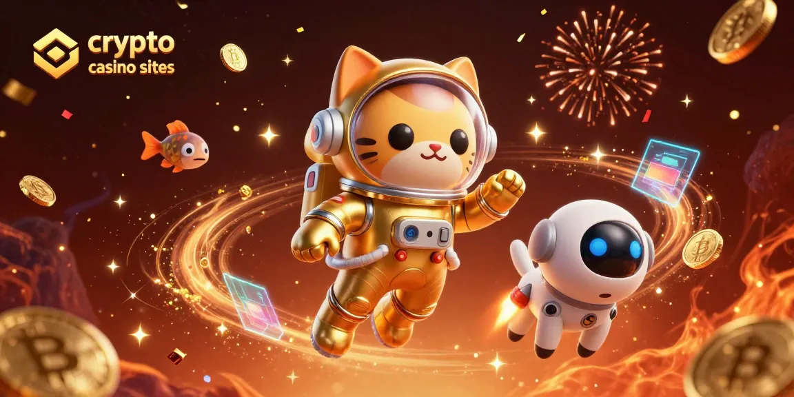 Gioca nei crypto casino sites con Bitcoin ed Ethereum in una scena festosa e dinamica.