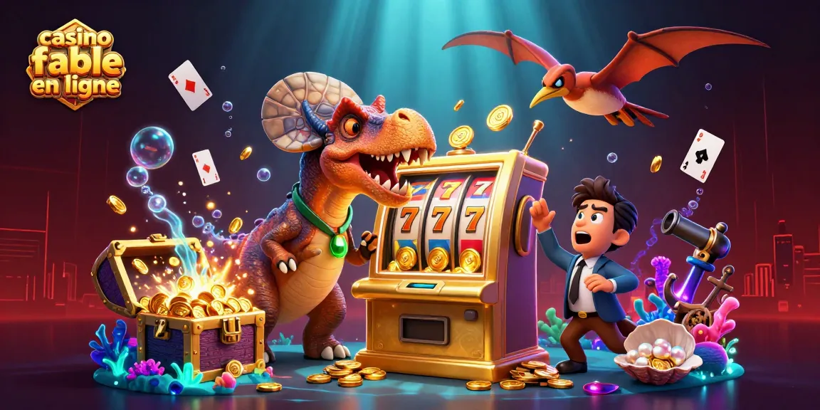 Profitez des gains avec un casino fiable en ligne illustré par un pachycéphalosaurus et une machine à sous.
