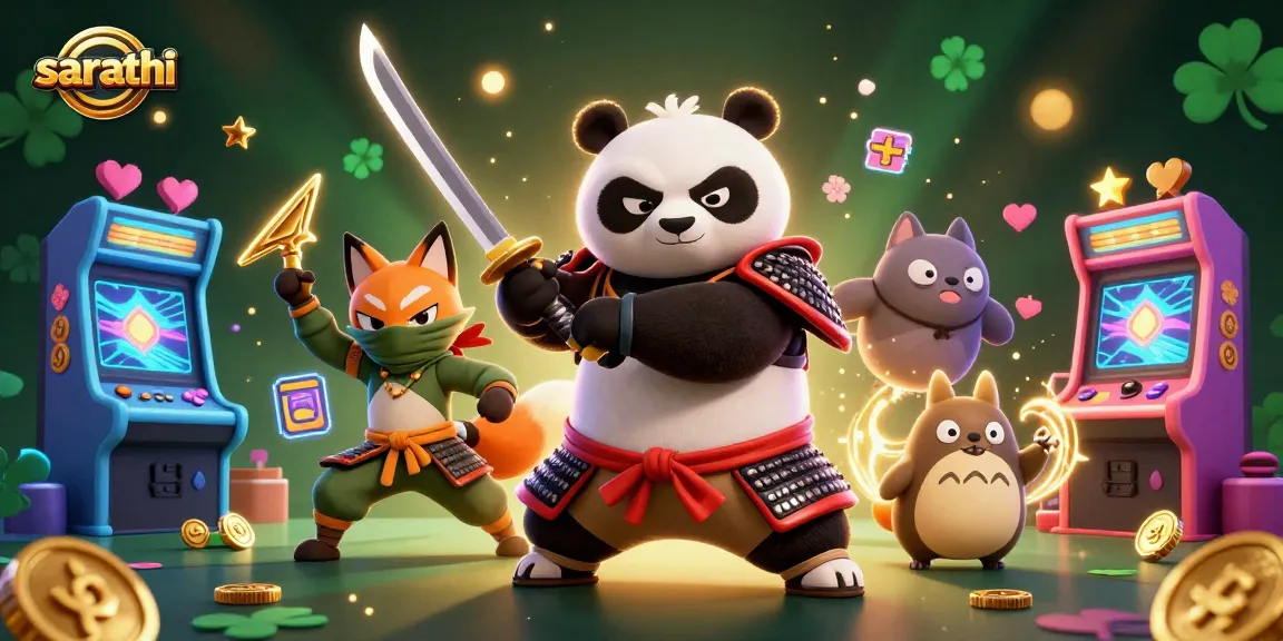 Sarathi brings excitement with a fierce panda samurai, ninja fox, and captivating casino elements