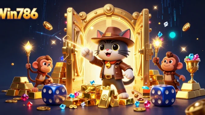 Win786 invites players to explore a vibrant casino treasure world amidst exciting golds and jewels.