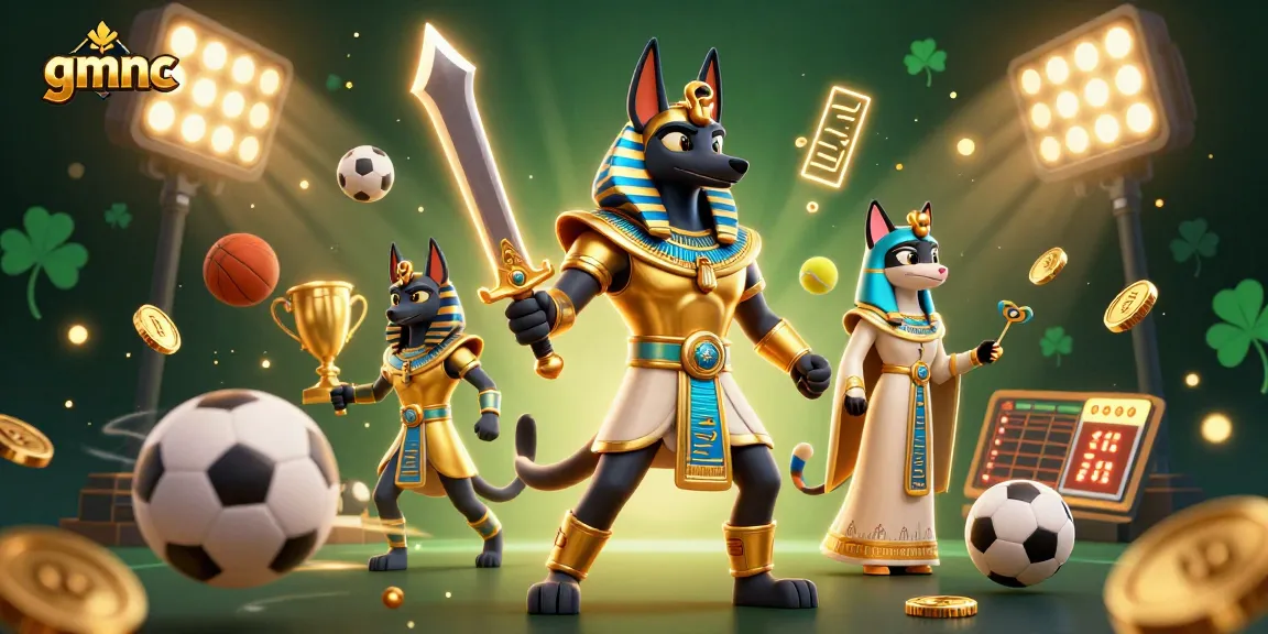Engage in thrilling gambling experiences with gmnc, featuring ancient Egyptian warriors and vibrant sports elements.