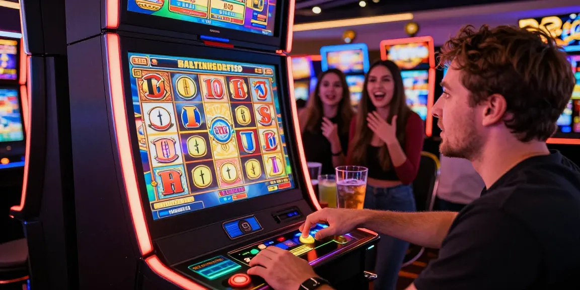 Exciting gameplay at a bonus buy slot machine at https://oxfordbedbreakfast.co.uk/ with vibrant graphics and a lively casino atmosphere.