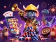 Celebrate wins with irit4d, featuring a triceratops building poker chips and fun casino elements.