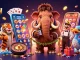 Engage with slot modal 5k, featuring a vibrant casino scene with a woolly mammoth bouncer and lucky charm elements.