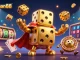 Experience the excitement at spaceman88 with a vibrant slot game illustration featuring golden dice and dynamic game elements.